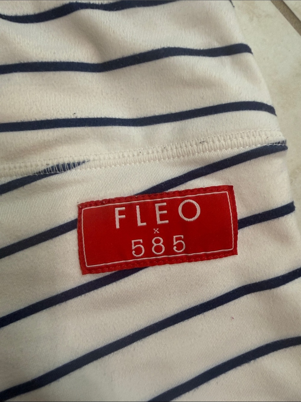 Fleo White and Navy Striped Women's Bike Shorts - Picture 3 of 3